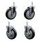 Service Caster 5 Inch Black Polyurethane Wheel Swivel 58 Inch Threaded Stem Caster Set 2 Brakes SCC SCC-TS20S514-PPUB-BLK-58212-2-TLB-2 - alternate 1